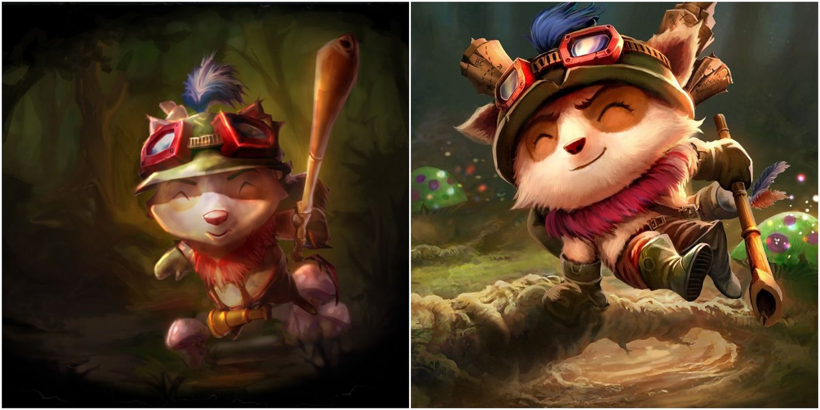 Teemo's Original & Current League of Legends splash art