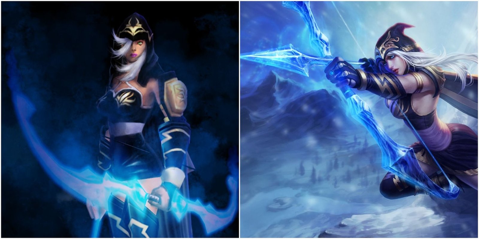 Ashe's Original & Current League of Legends splash art