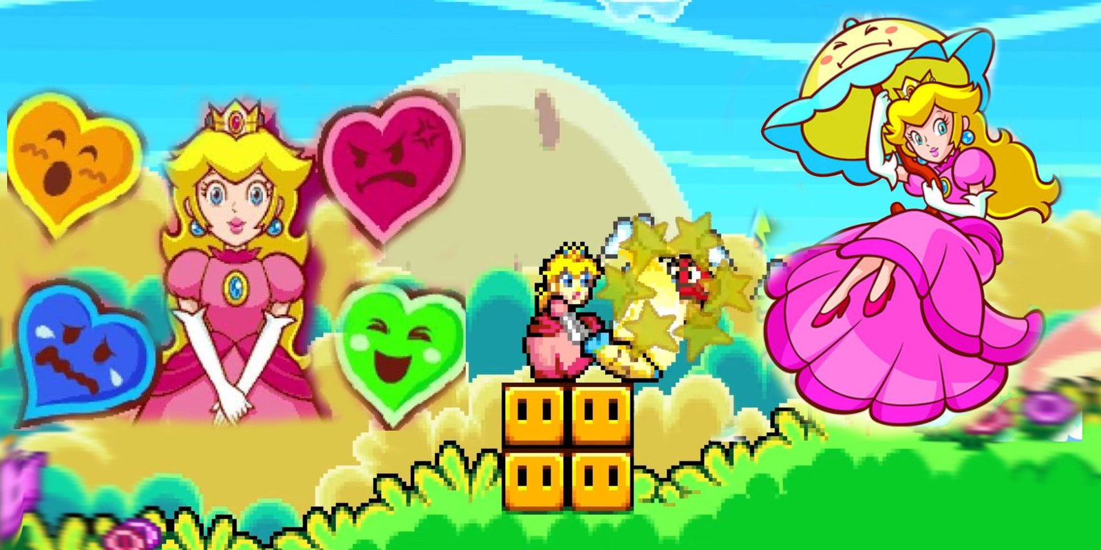 Super Princess Peach the heart system attack and umbrella system